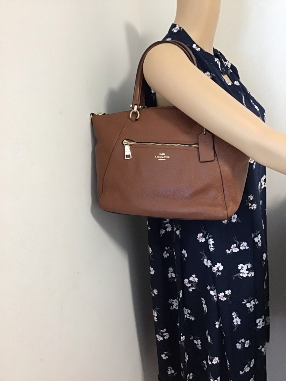 Coach Prairie Satchel Bag 79997 Tan Soft Pebbled Leather Purse No Long Strap - Picture 4 of 15